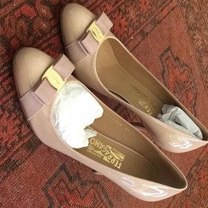 Ferragamo Nude Patent Pumps Carla